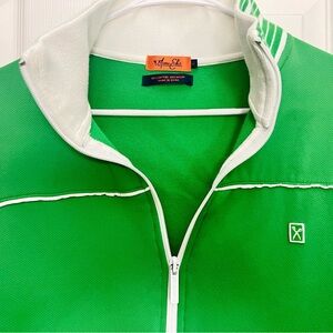 Vintage Marc Ecko Green and White Men's Jacket